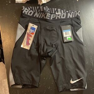 Nike Pro Black and Gray Athletic Shorts